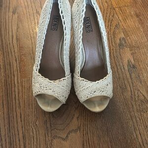 Mix No. 6 Cream Lace Wedge Espadrilles